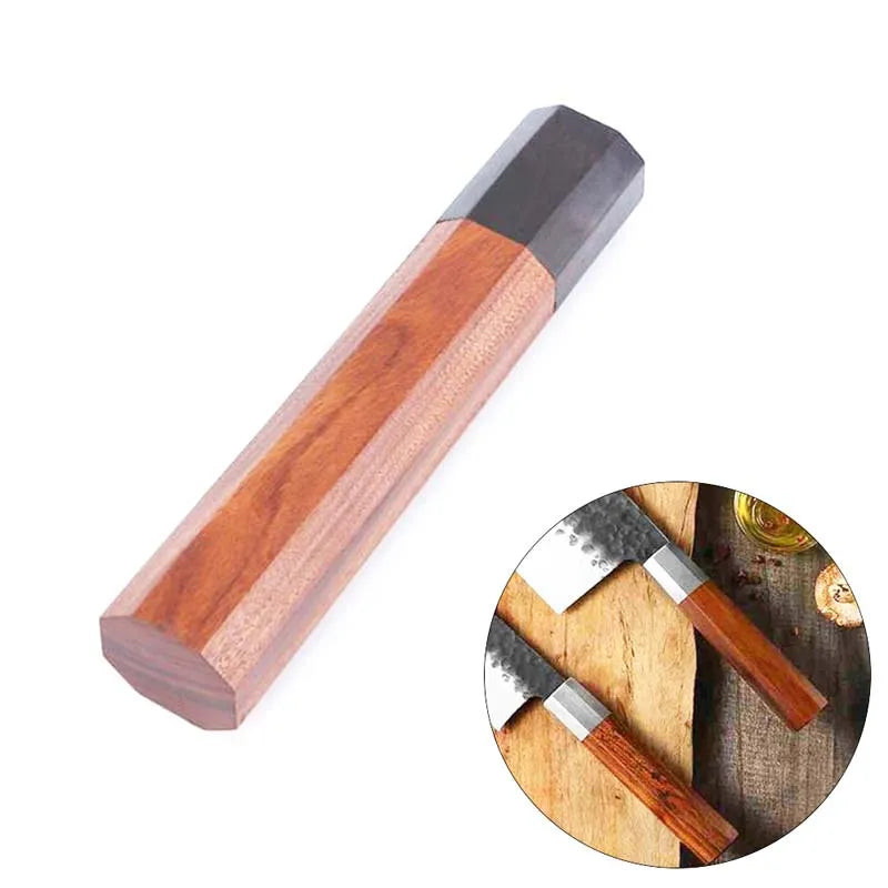 Octagonal Red Wood Kitchen Knife Handle – 135mm Replacement