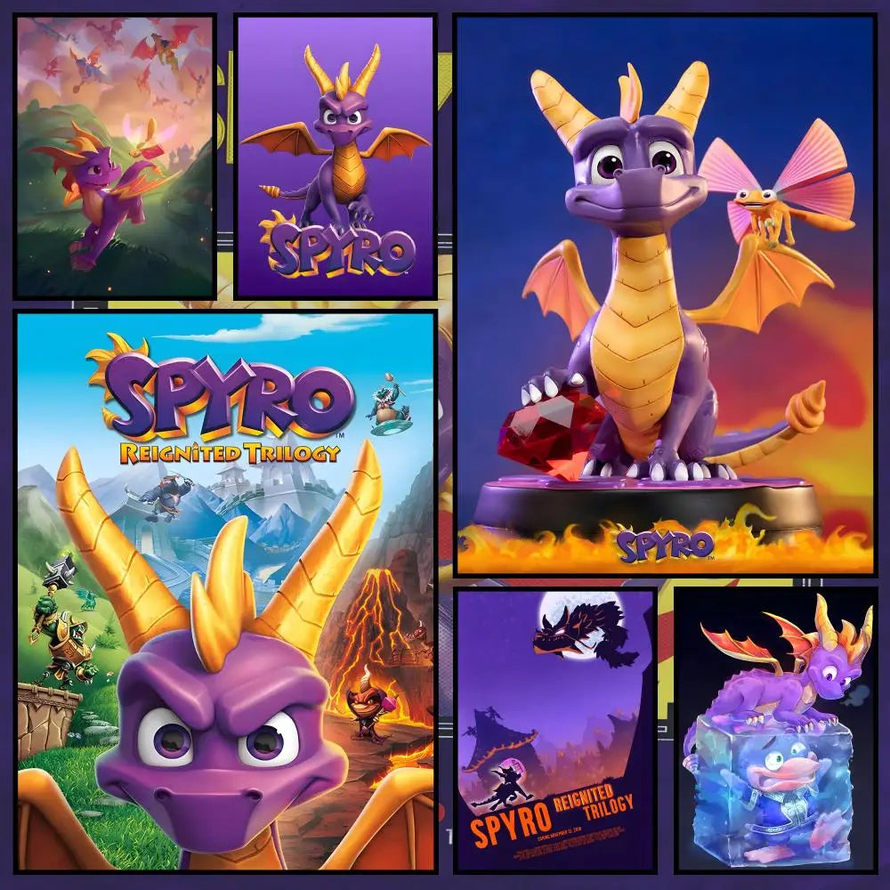 Spyro Game Waterproof PVC Wall Poster – Peel-and-Stick HD Art