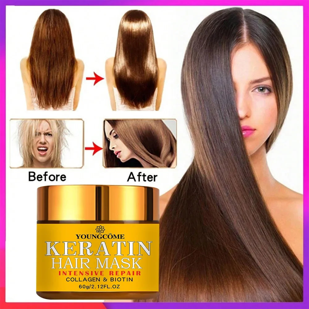 YOUNGCOME Keratin Biotin Hair Mask – Smooth & Nourish 30/60g