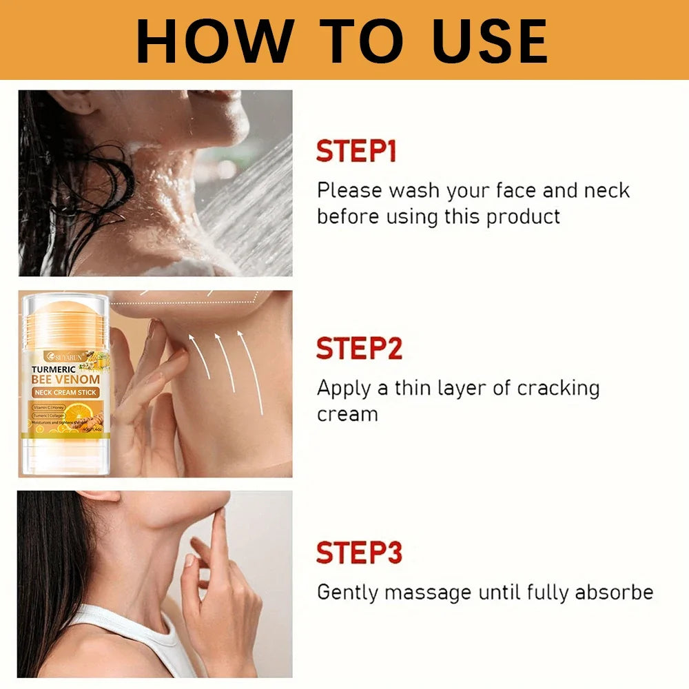 SUYARUN Turmeric Bee Venom Neck Cream Stick – Firming & Anti-Aging
