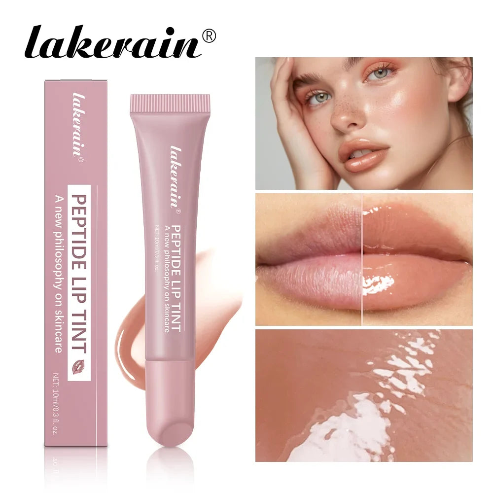 Lakerain Peptide Lip Tint Gloss – Hydrating Mirror Shine, 8 Colors