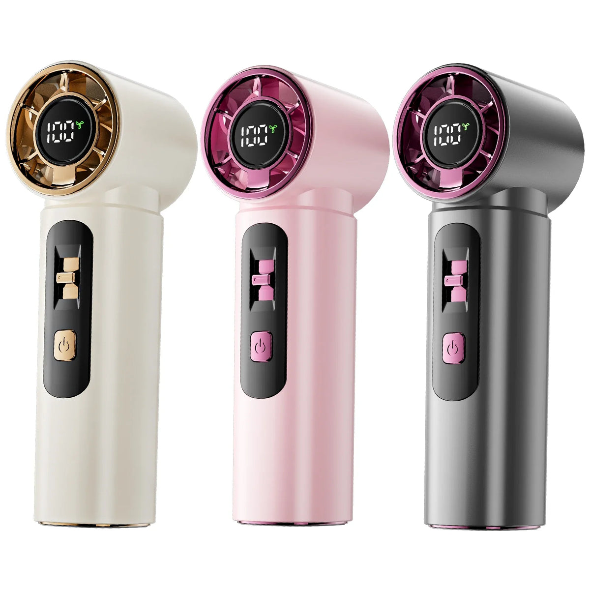 Portable Handheld Turbo Fan Rechargeable Personal 100 Speeds LED