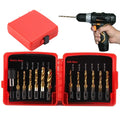 13-Piece Titanium Metric Drill Tap Bit Set | Deburring