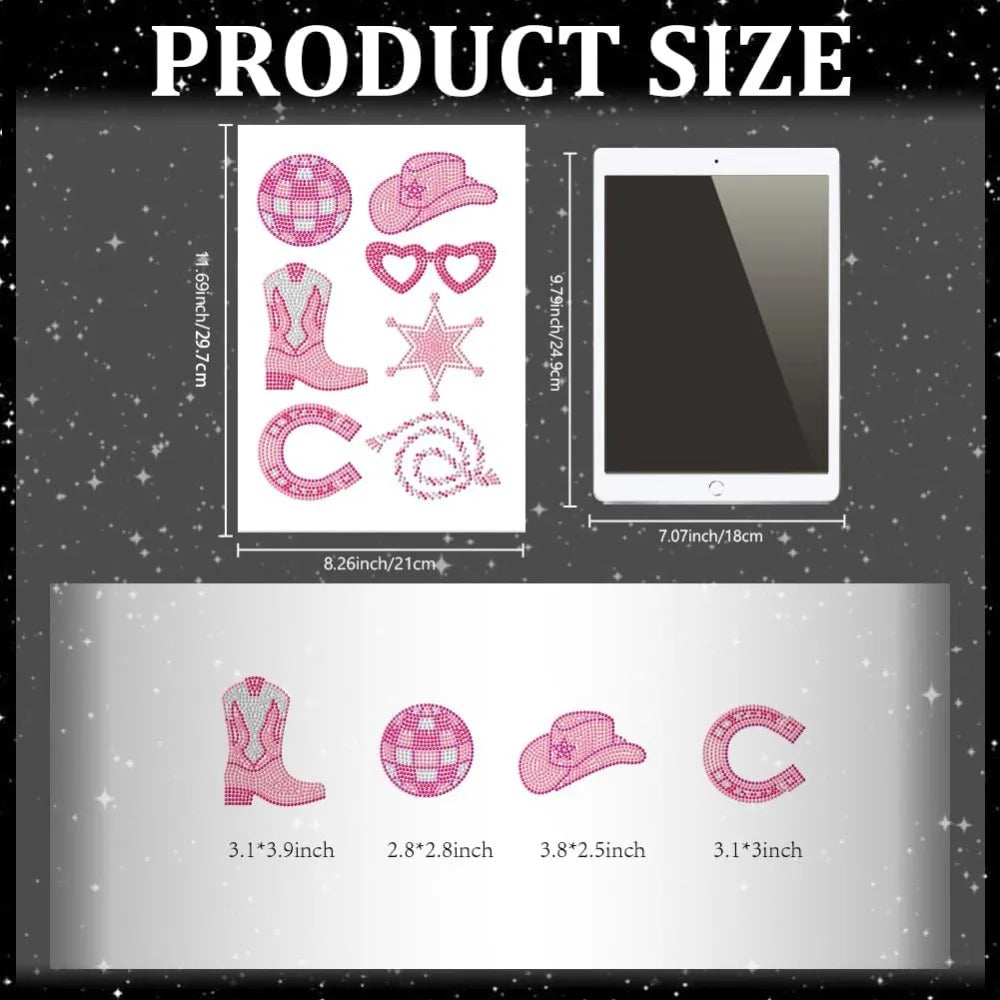 Glass Hotfix Rhinestone Iron-On Appliqué | Western Cowgirl Patch
