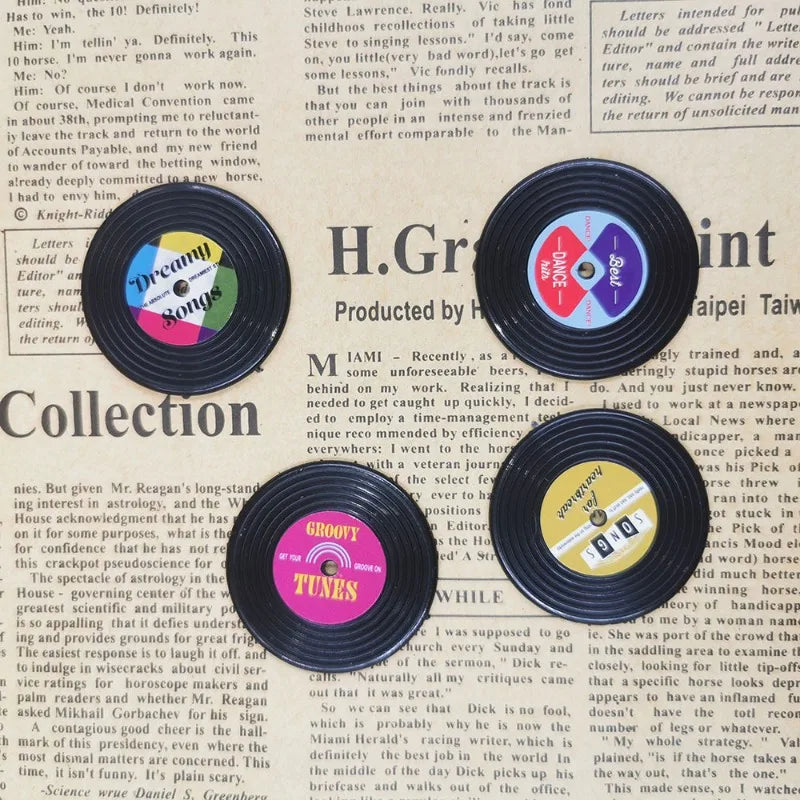Retro Tape & Record Fridge Magnet Set of 4 | Nostalgic Decor