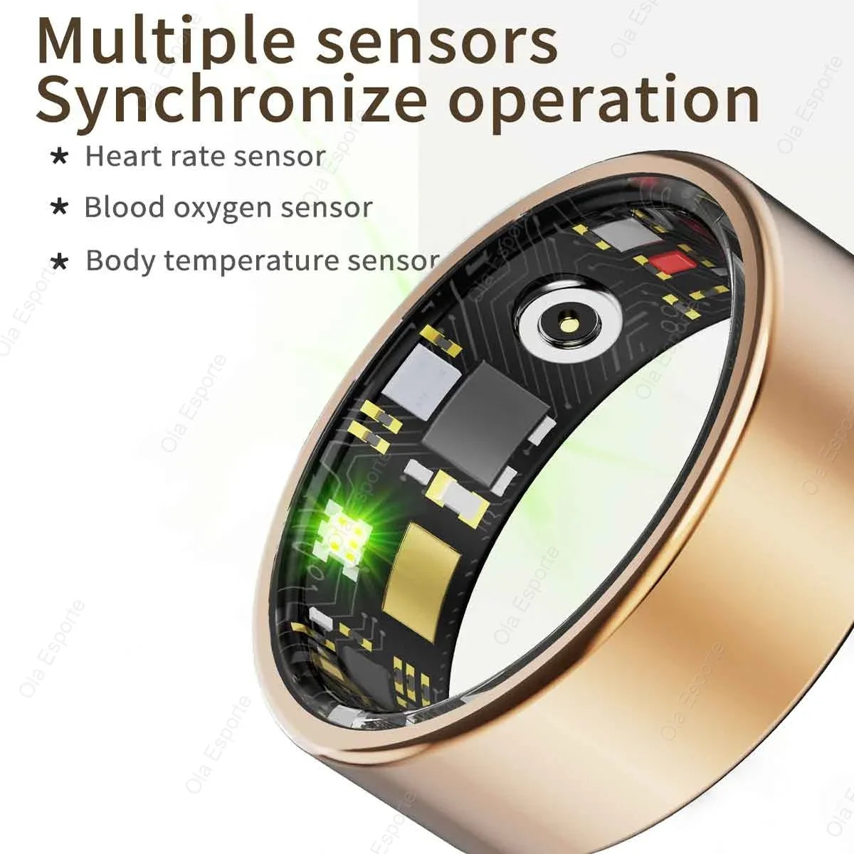 R09 Smart Ring Men Women Charging Case Heart Rate Blood Oxygen Skin