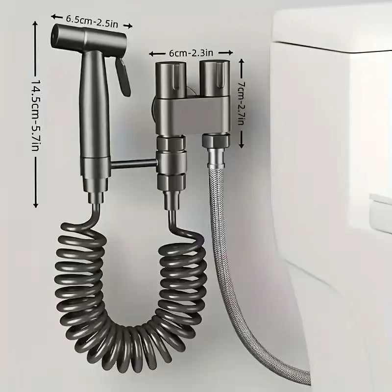 6-Pc High-Pressure Toilet Spray Gun Set | 304 Stainless Steel