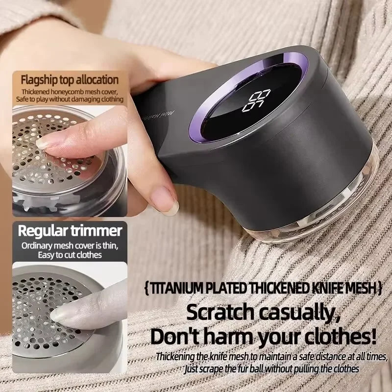 LED USB Rechargeable Fabric Shaver & Lint Remover for Clothes