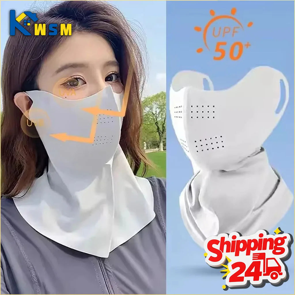 Women's UPF 50+ Sun Face Mask & Neck Cover | Cooling UV Shield