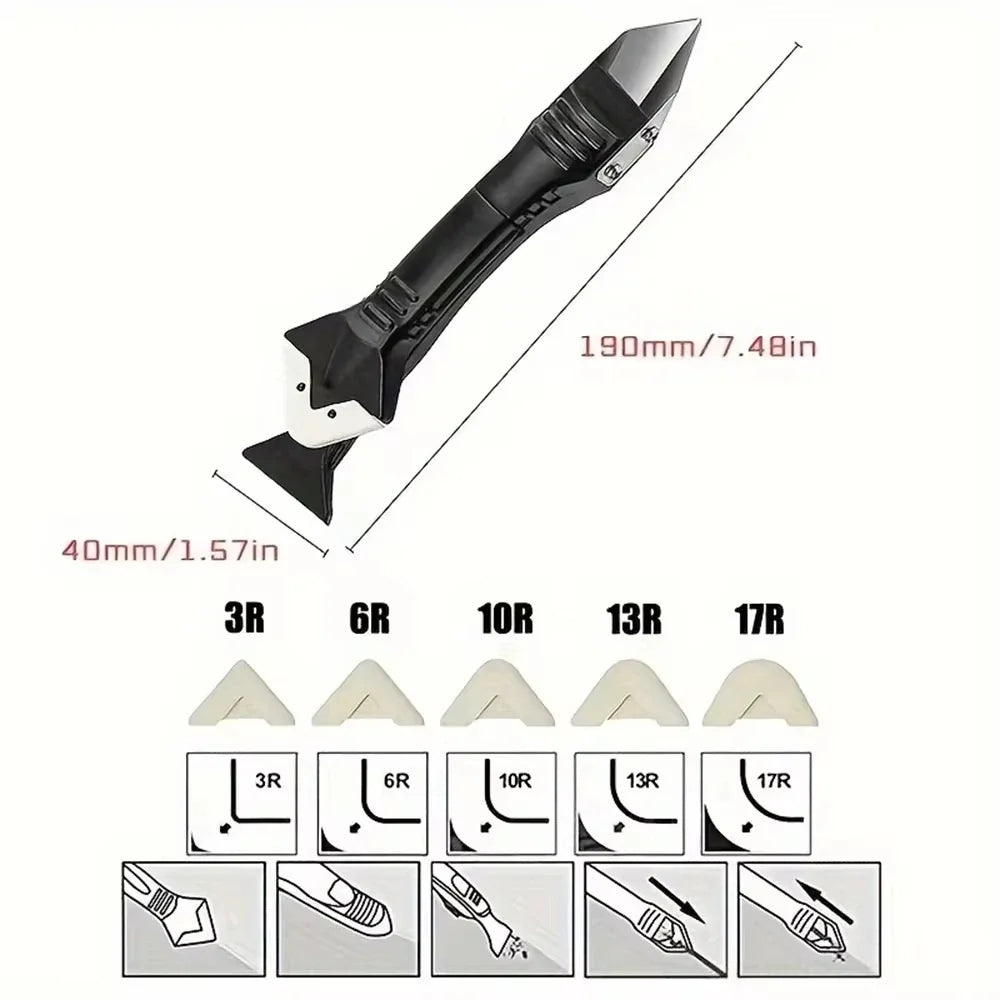 3-in-1 Caulking Tool Set – Scraper, Sealant Remover & Finisher