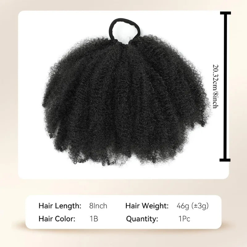 Kids Afro Puff Bun Hair Extension | Curly Synthetic Ponytail