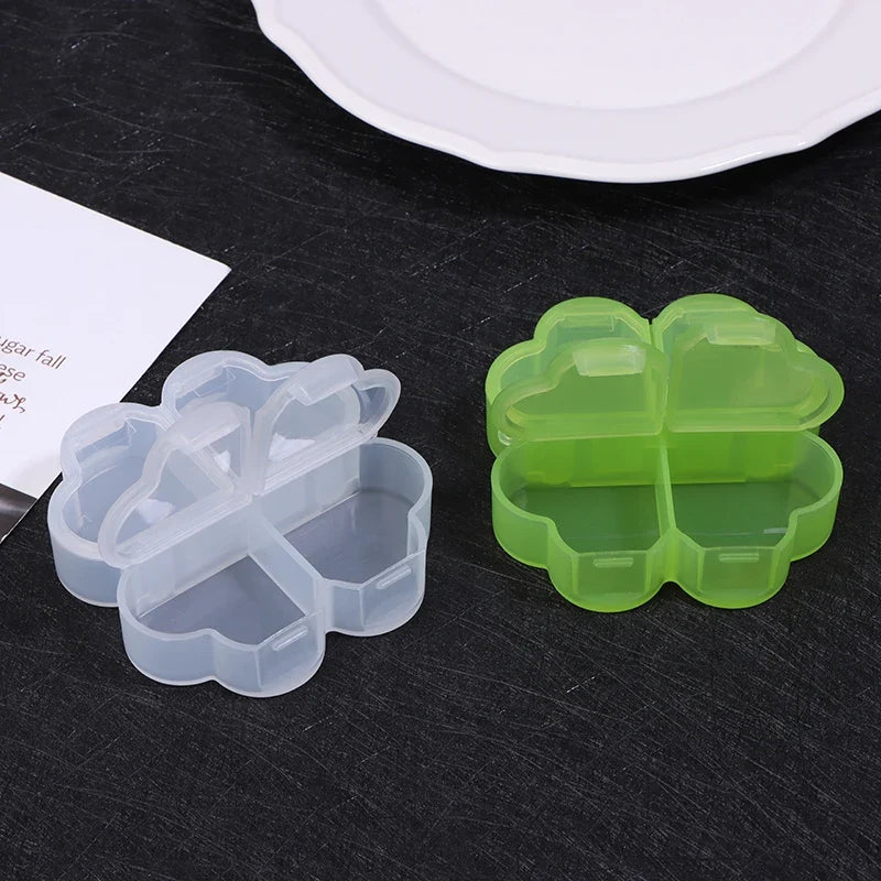 Four-Leaf Clover 4-Grid Portable Pill Organizer Box