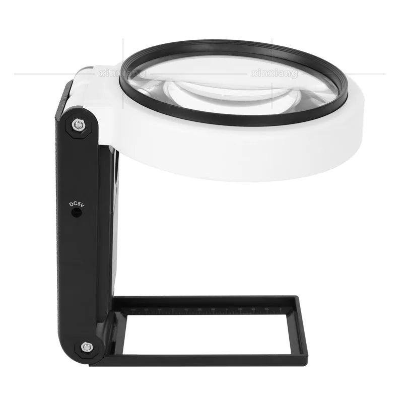 6X 25X Folding Magnifier with 8 LED Lights | Jewelry & Currency