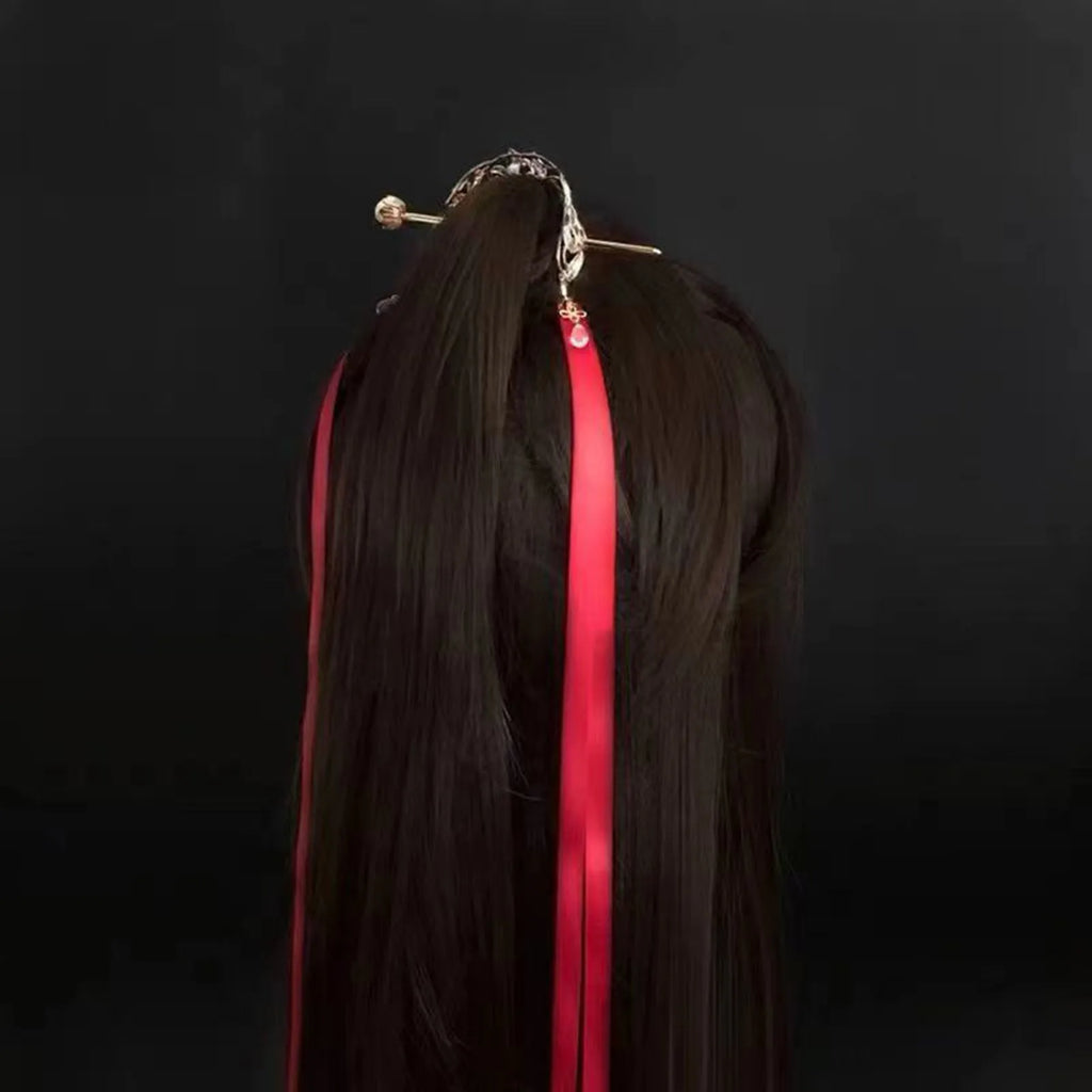 Ancient Court Hair Crown | Chinese Hanfu Headpiece & Ribbon