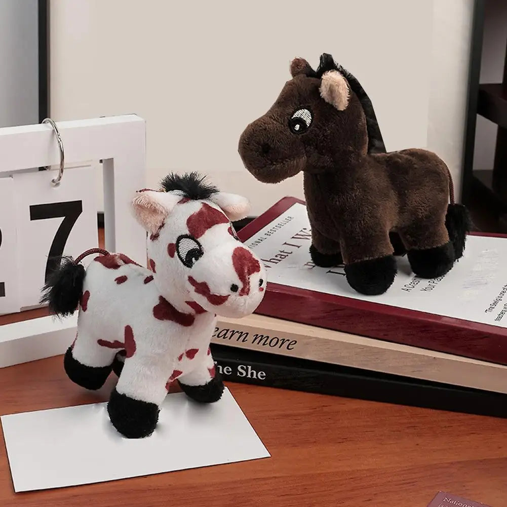 Plush Pony Keychain Toy Mascot Year Horse Pendant Cute Soft Small