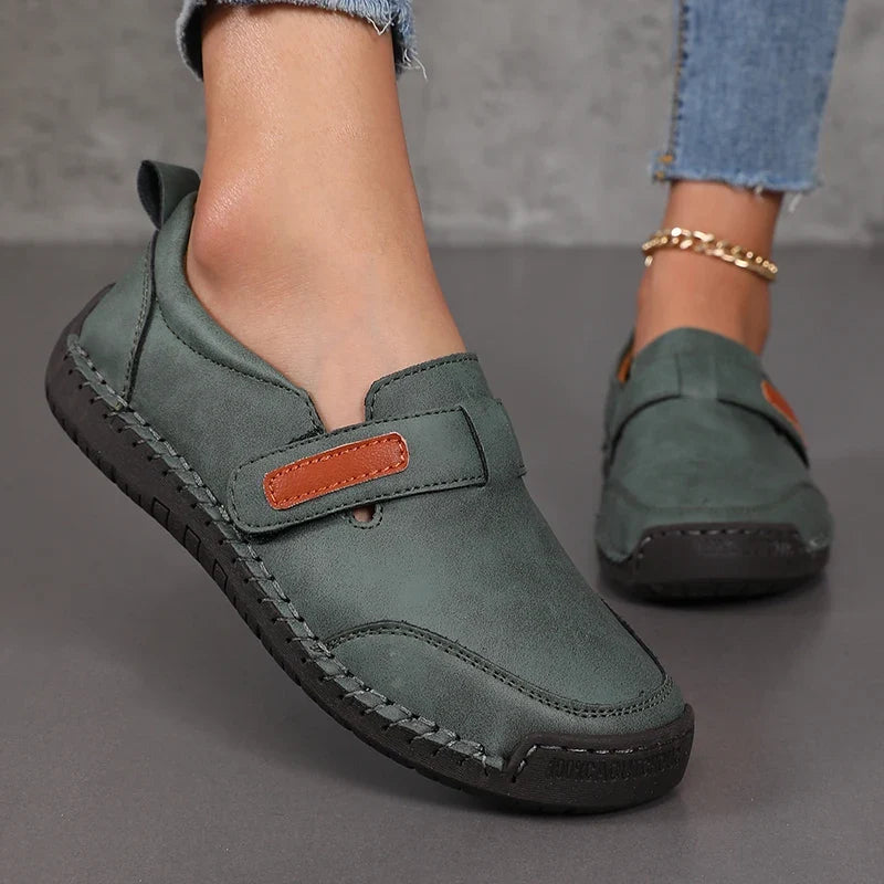 Women's Slip-On Loafers – Casual Leather Moccasin Walking Shoes