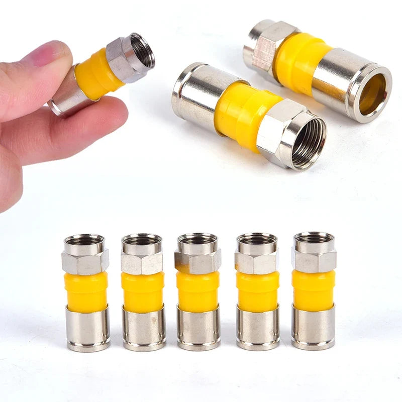 RG6 F-Type Compression Connectors Waterproof Snap Seal 10 Pack