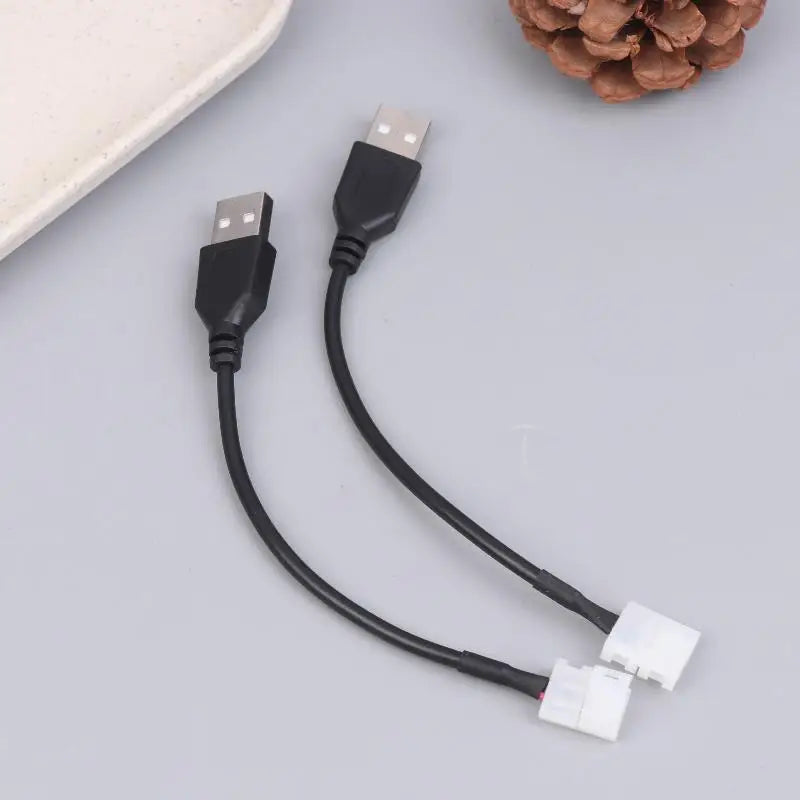 USB Cable Connector 2pin 8 Welding LED Strip Ribbon Light Adaptor DIY