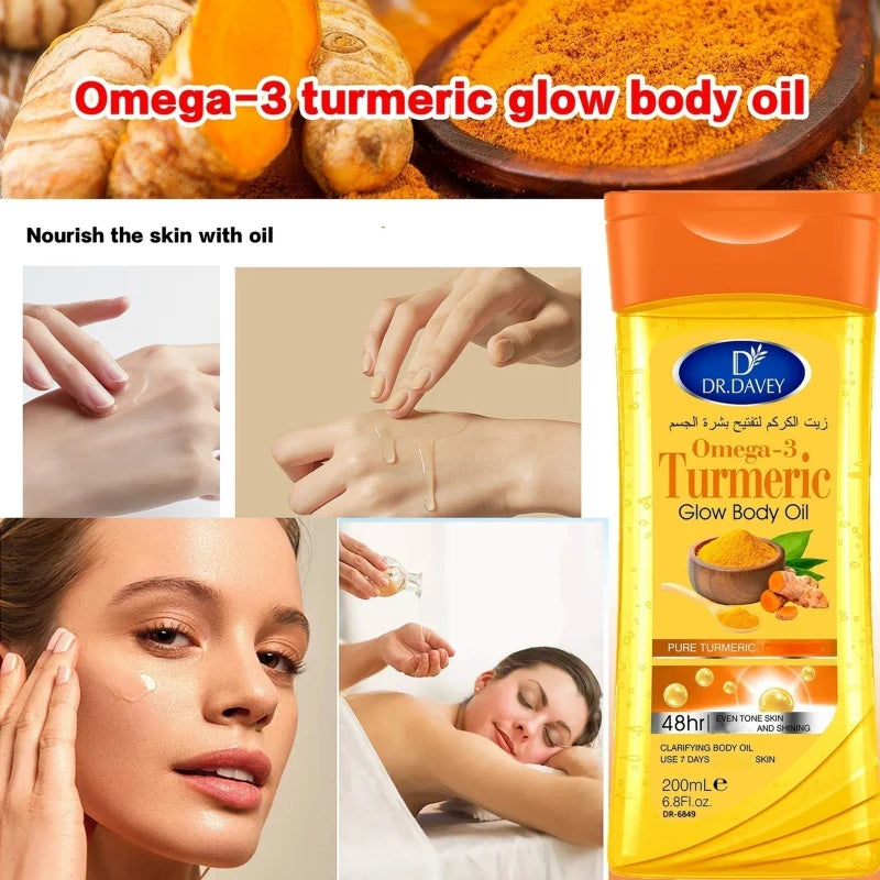 Turmeric Omega-3 Glow Body Oil Skin Care Moisturizing Hydrating
