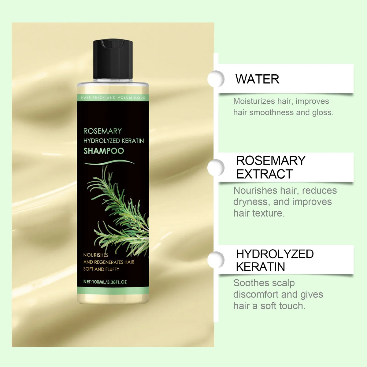 HOEGOA Rosemary Keratin Shampoo – Nourish & Oil Control 100ml