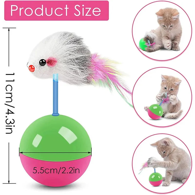 Cat Tumbler Mouse Toy | Self-Righting Interactive Pet Teaser