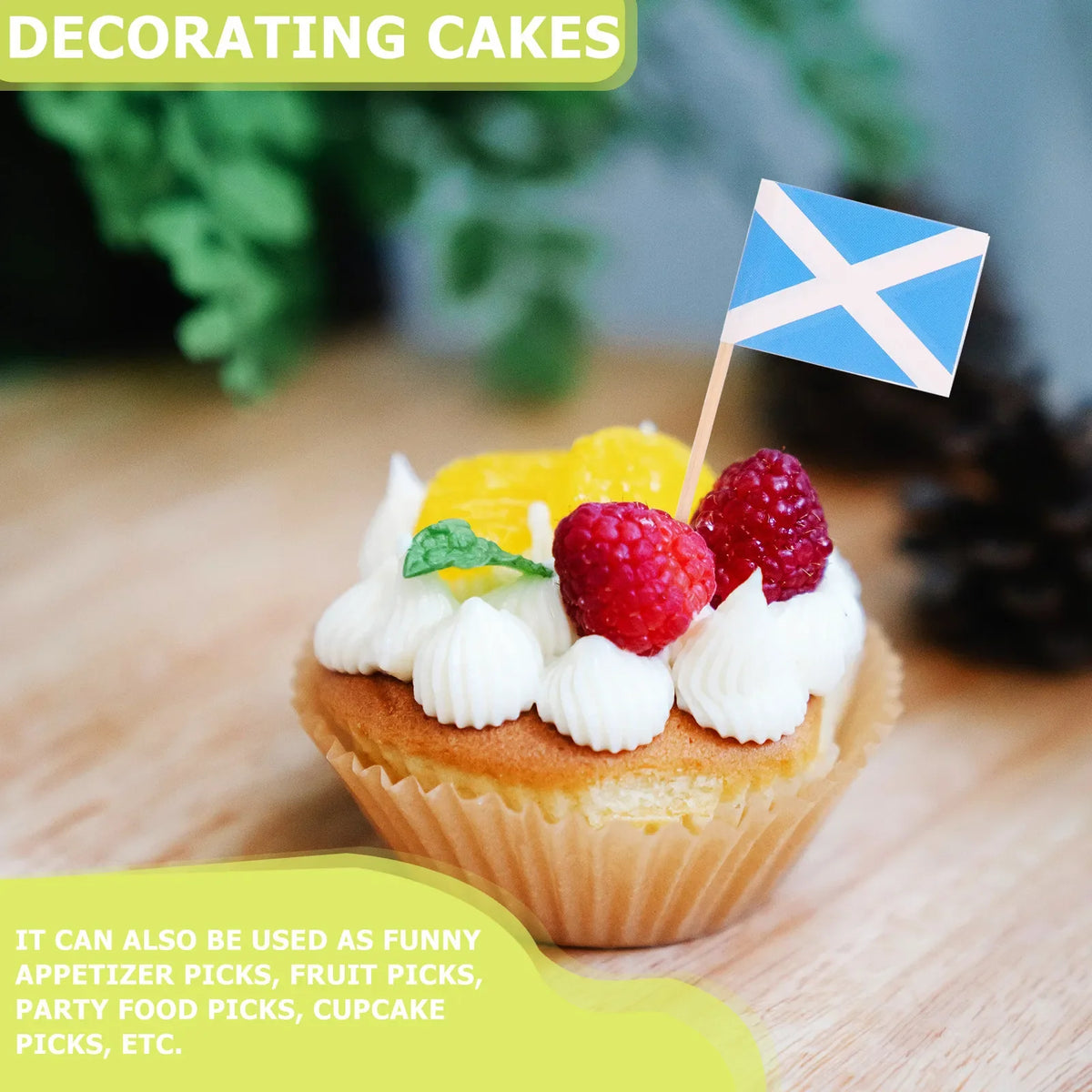 Scotland Flag Wooden Toothpicks Cupcake Toppers Food Picks National