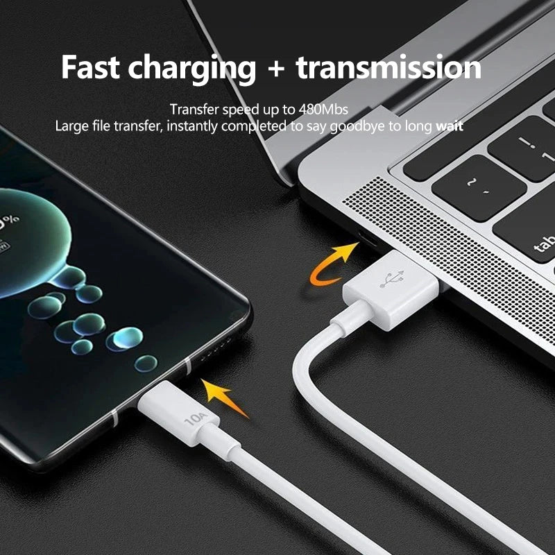 120W 10A USB-C Fast Charging Cable | Huawei Xiaomi Android