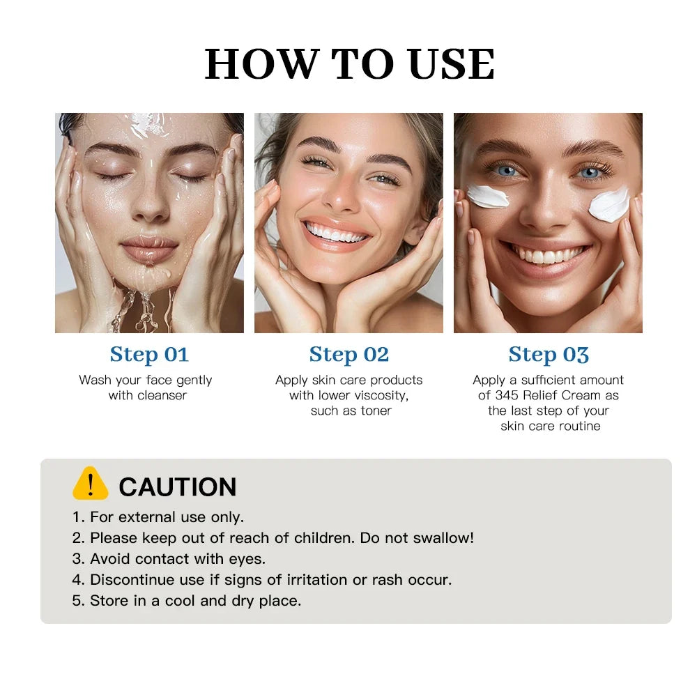 345 Relief Cream Moisturizing Blemishes Nourish Skin Provide Soothing