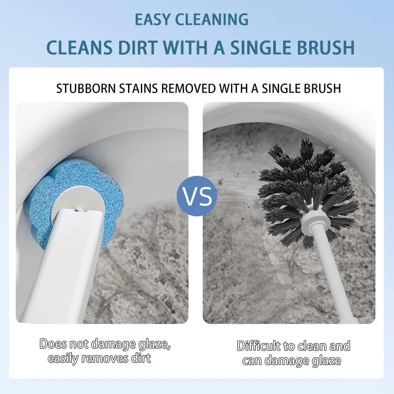 Disposable Toilet Brush Kit | Long Handle & Wall Mount