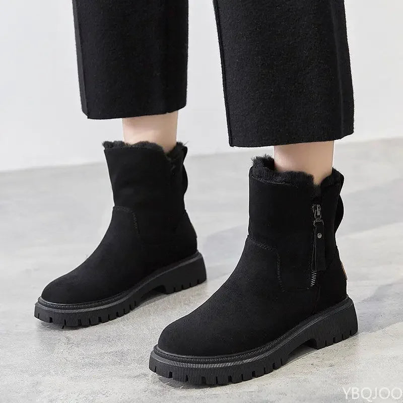 YBQJOO Women's Winter Snow Boots – Warm Anti-Slip Ankle Boot
