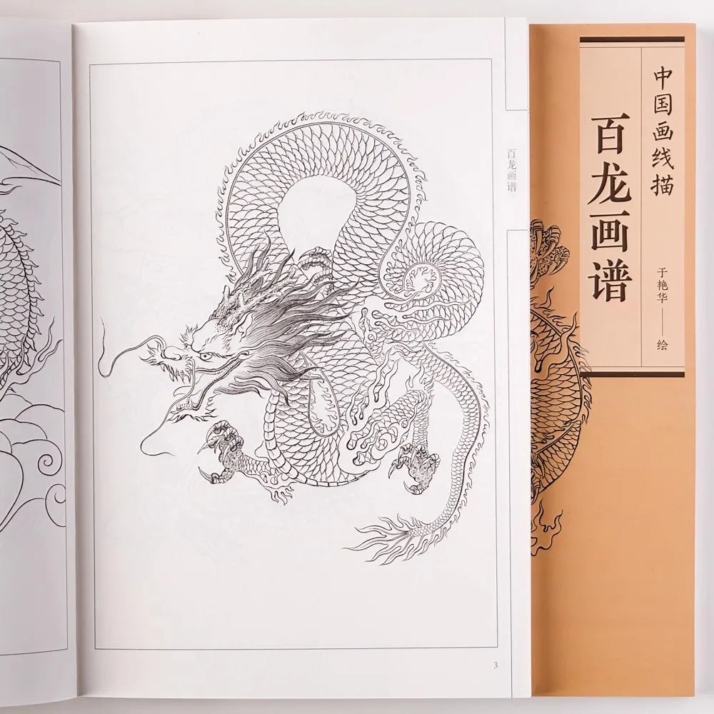 Hundred Dragons Chinese Traditional Line Drawing Collection Yanhua Yu