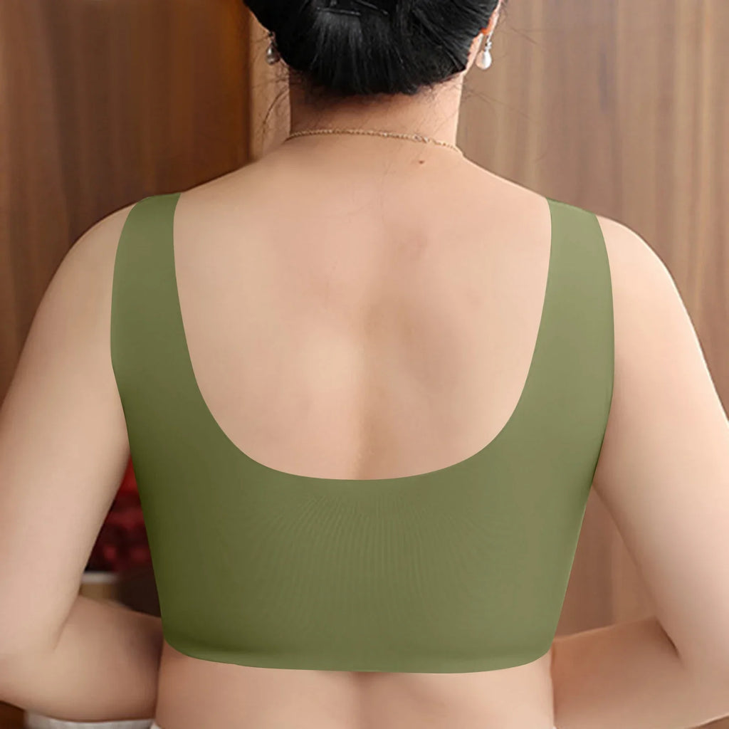 Women's Wireless Front Closure Lace Bra – Wire-Free Plus Size