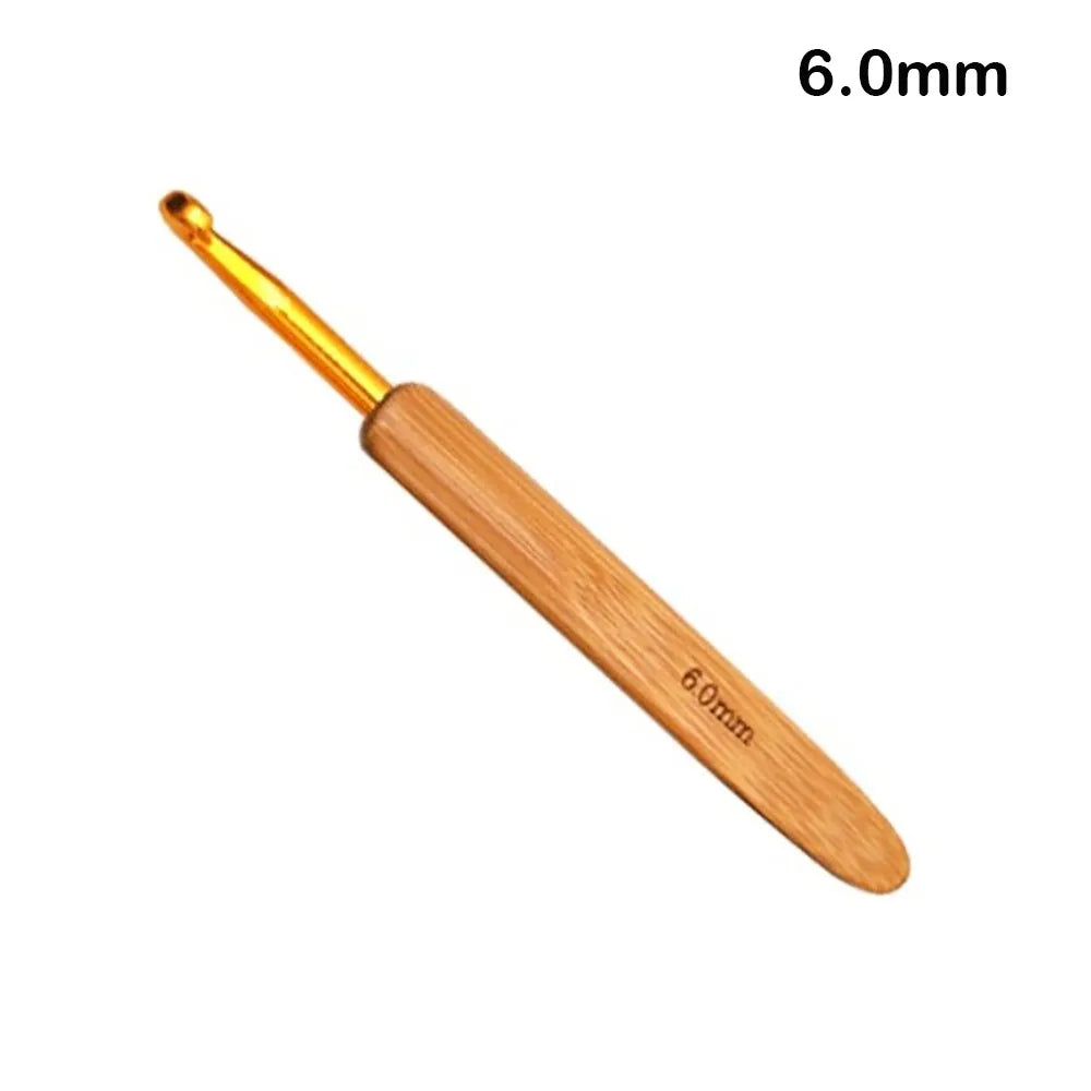 Bamboo Wooden Handle Crochet Hook Hooks Ergonomic Needles Weave Yarn