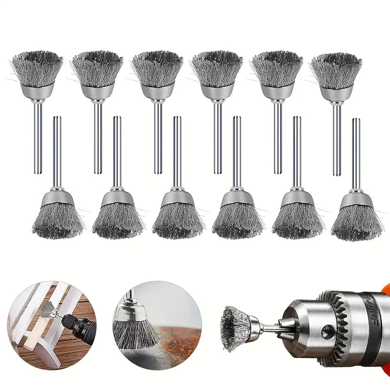 Rotating Wire Brushes Polishing Wheels Rust Removal Wireless Metal