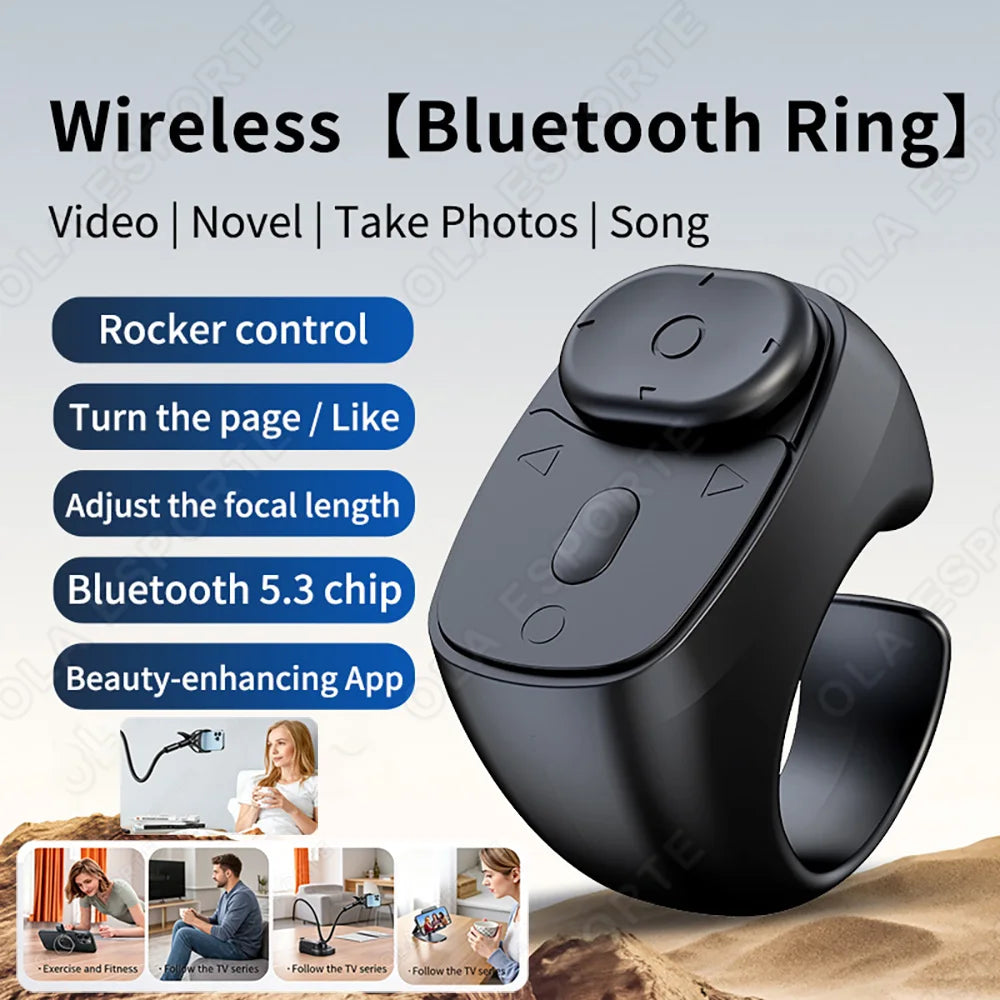 Bluetooth Ring Remote – Page Turner for iOS & Android Devices