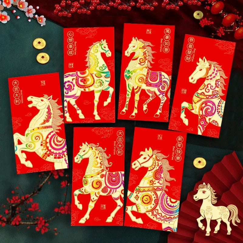 Chinese New Year Red Envelopes Year of the Horse – 6 Pack