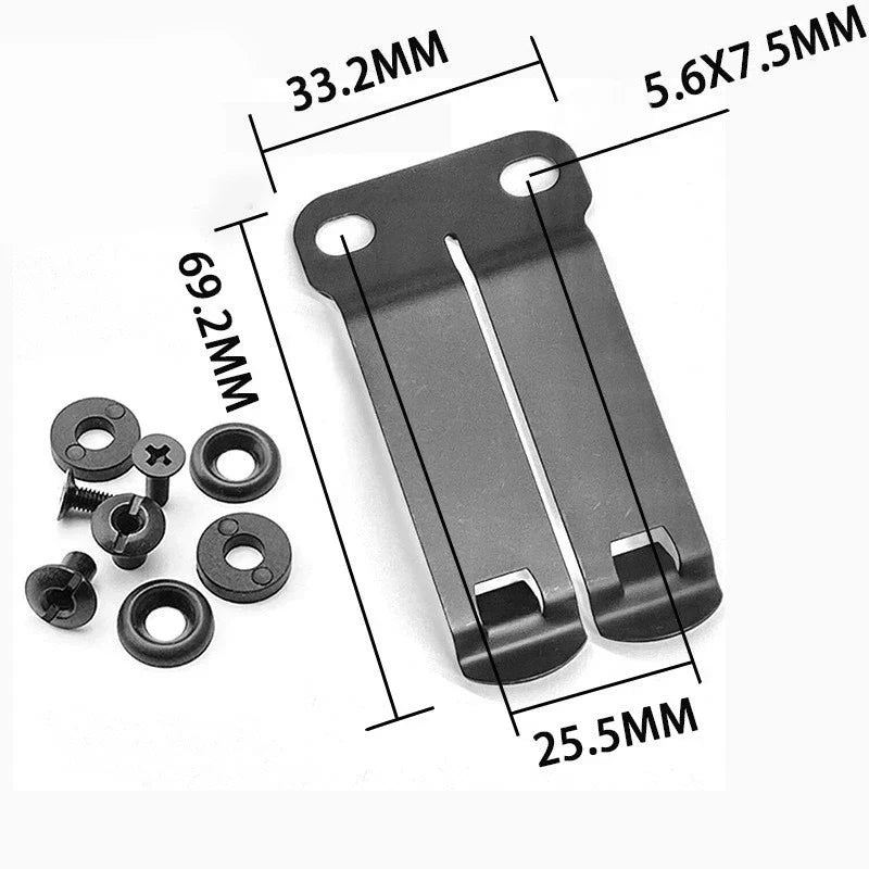 Stainless Steel Belt Clip for Knife Sheath & Holster | Style K