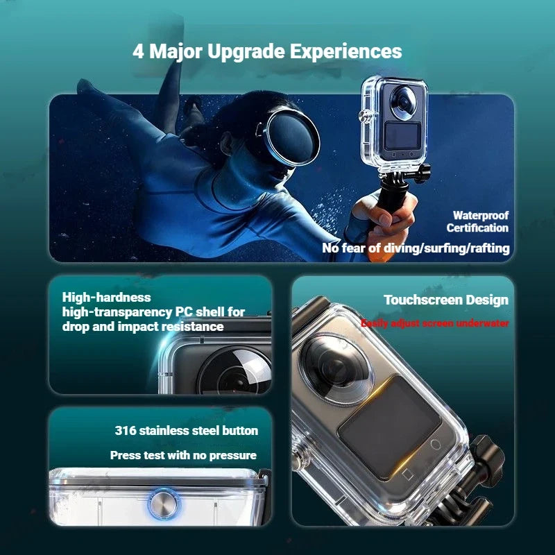 45m Waterproof Dive Case for DJI Osmo 360 | Protective Housing