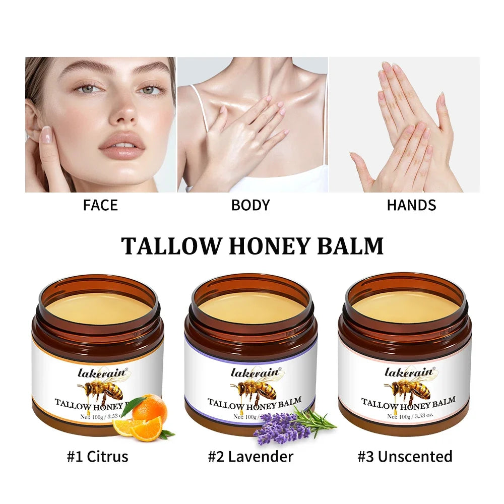 Honey Tallow Balm – Whipped Beef Tallow Cream Face & Body