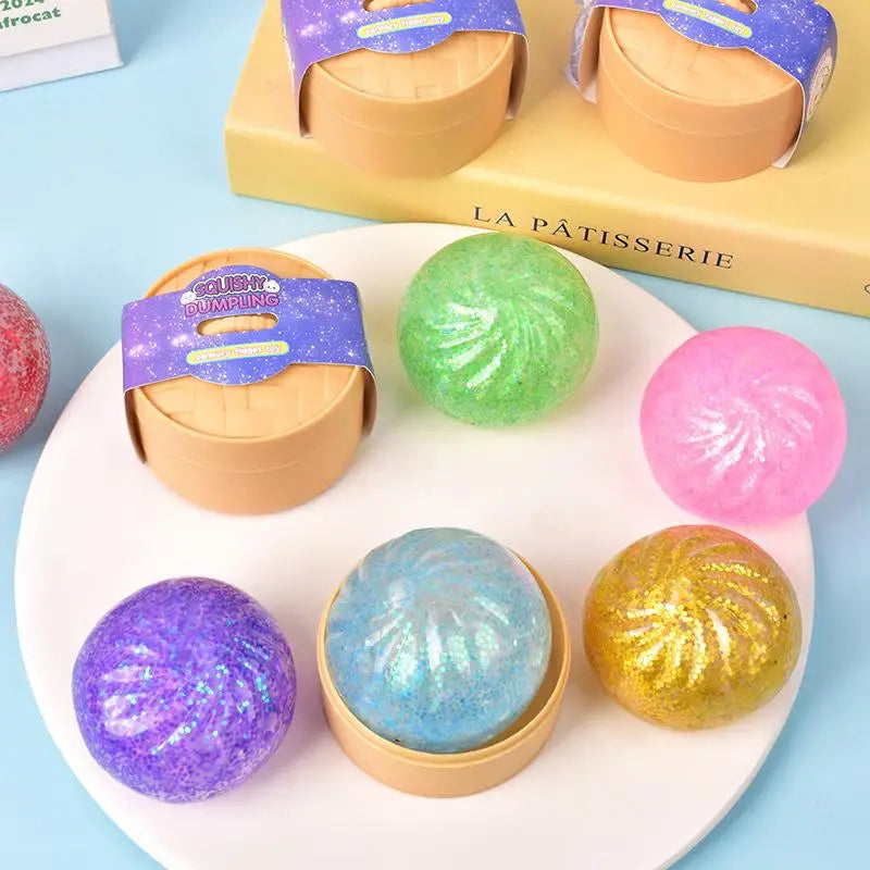 Slow Rebound Dumpling Squeeze Toy – Soft TPR Fidget Ball