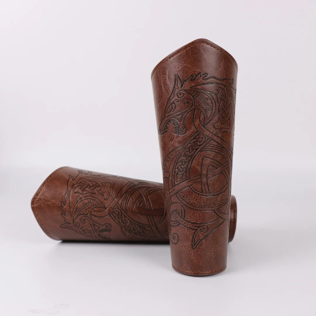 Medieval Armor Men Cosplay Armguard Arm Bracers Lace-up Viking Pirate