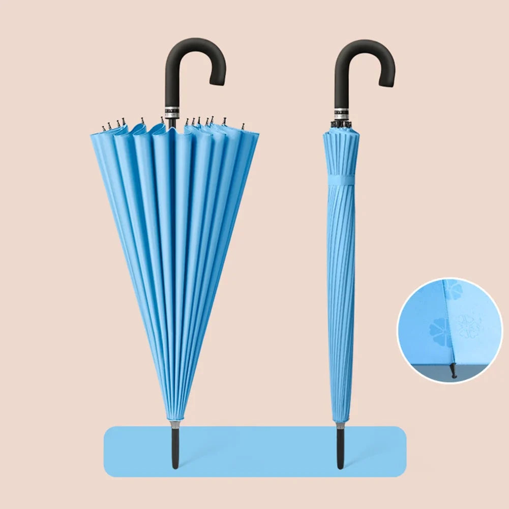 PEAKINBAGS 24-Bone Large UV Protection J-Handle Umbrella