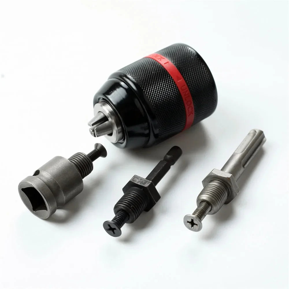 Keyless Drill Chuck 1/2-20UNF 2–13mm Self-Tightening 3-Jaw