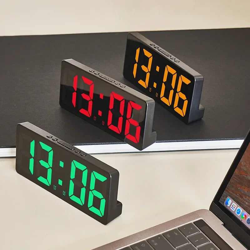 LED Digital Alarm Clock – Voice Control, Snooze & Night Mode