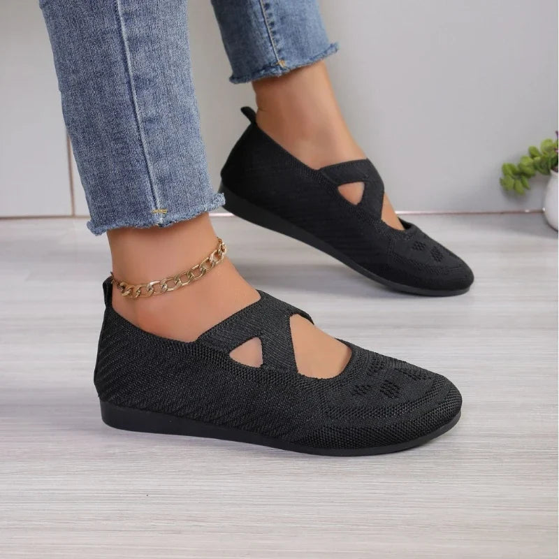 YBQJOO Women's Breathable Slip-On Flats – Lightweight Casual Shoes