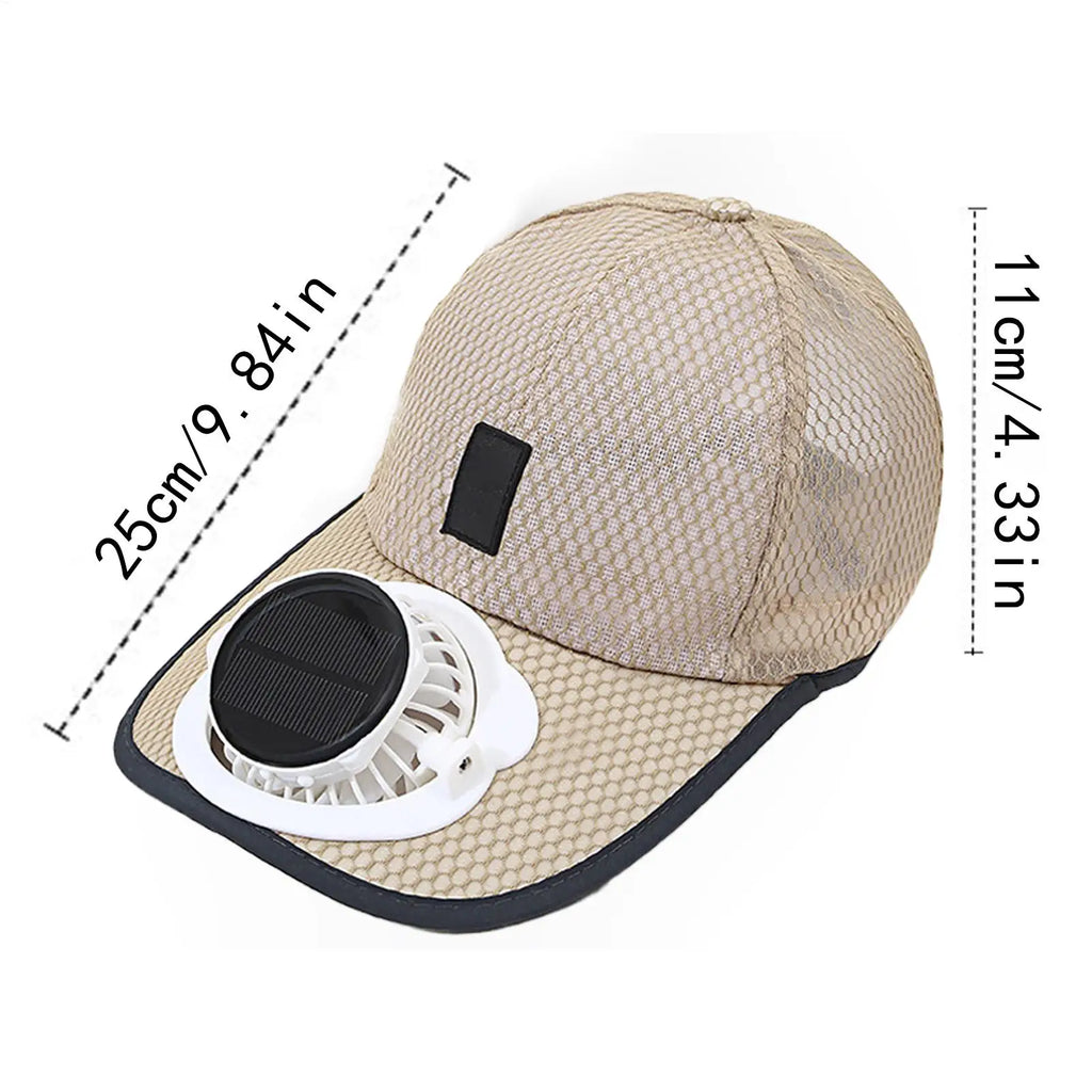 Solar Fan Sun Hat – Wide Brim, USB Rechargeable, Unisex