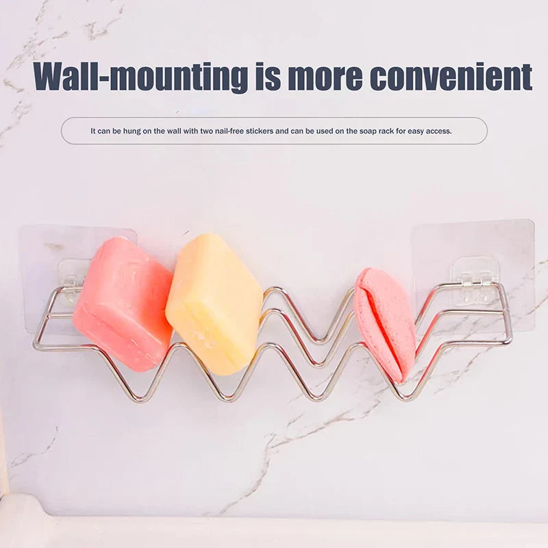 Stainless Steel Soap Rack – Countertop & Wall Soap Holder