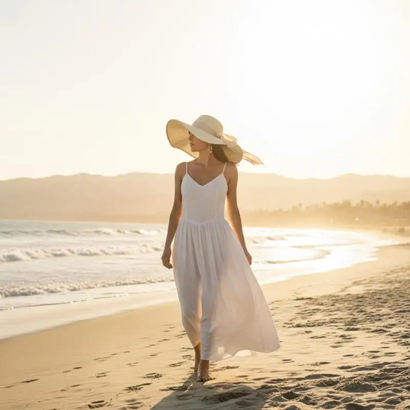 Women's Foldable Wide Brim Straw Sun Hat – UV Beach Travel