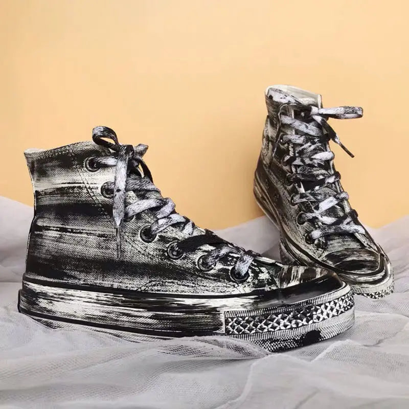 Graffiti Canvas Sneakers Unisex – Hip-Hop Street Style Size 35–44