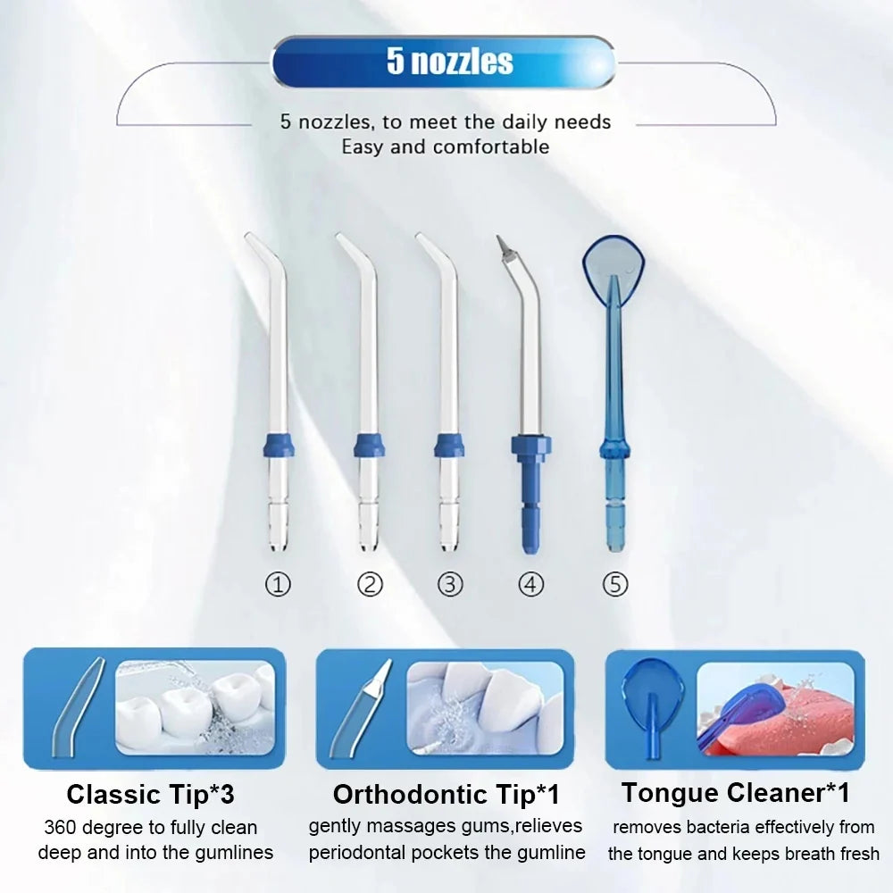 Electric Water Flosser Oral Irrigator 800ML | 10 Pressure Levels
